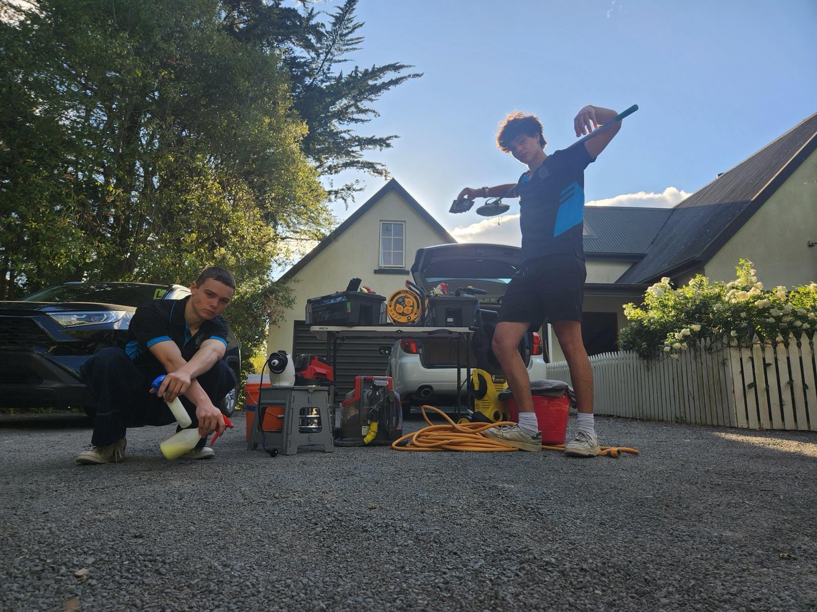 David Moore and Murphy Howard, founders of Deluxe Detailing, mobile car detailing Rangiora